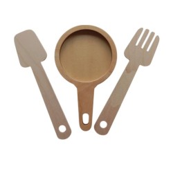 Ahşap Çatal Bıçak ve Tava Seti