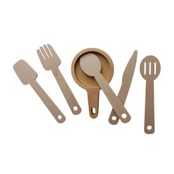 Ahşap Çatal Bıçak ve Tava Seti